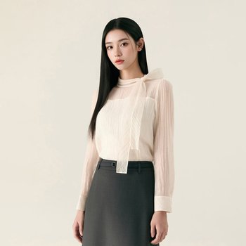 스타필드 고양 시스루 리본 타이 블라우스 RMBLG24R12