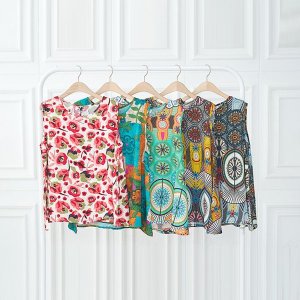 모슬린 인견 나염 나시 티셔츠 TS006326_이미지
