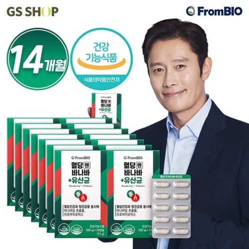 프롬바이오 혈당엔 바나바+유산균 500mg 30캡슐 (14개)