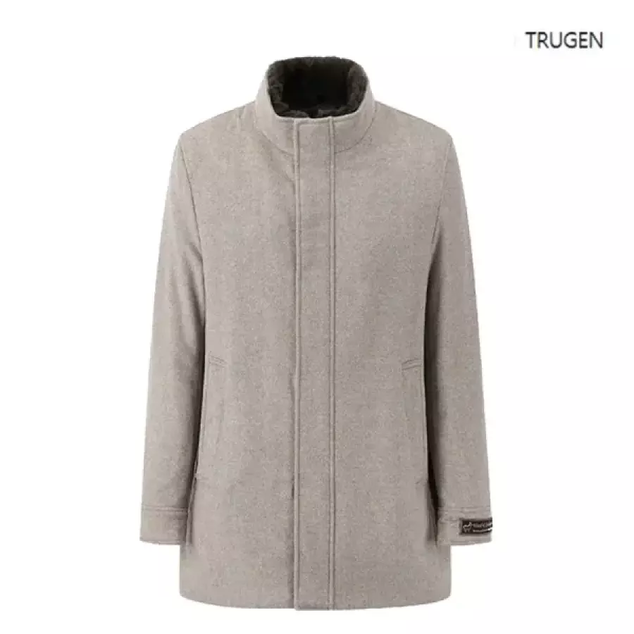 트루젠 FW 베이지 머스크렛 퍼 카라 탈부착 캐시미어 혼방 다운코트 J-TEW0-CL140-150