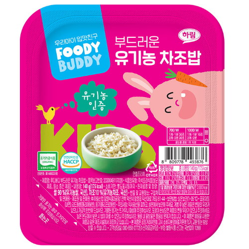 하림 푸디버디 부드러운 유기농 차조밥 140g (12개)_이미지