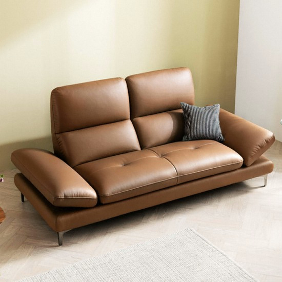 자코모 아르테 기능성 천연가죽 소파 3인용 (스툴포함)_이미지