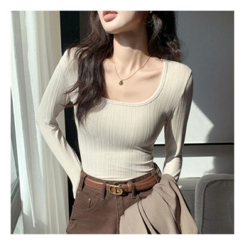 오노마 ONM 슬림핏 이너 U넥 긴팔 티셔츠 여리여리 딥 탑 시크 29549654