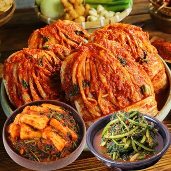 땅끝마을쌍둥이네김치 포기김치 8kg + 총각김치 2kg + <b>보리</b>열무김치 1kg