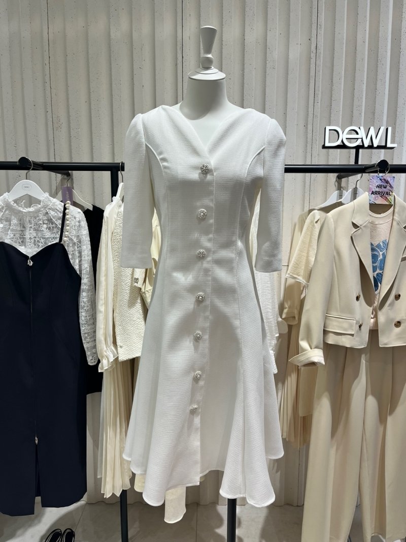하트네크 트위드 원피스 D222MSE233