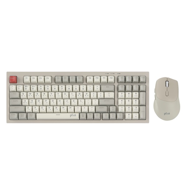 지클릭커 OFFICEPRO WMK50 사일런스 M RGB 무소음 방수 무선 블루투스 98 키보드 마우스 세트 Retro Cappuccino