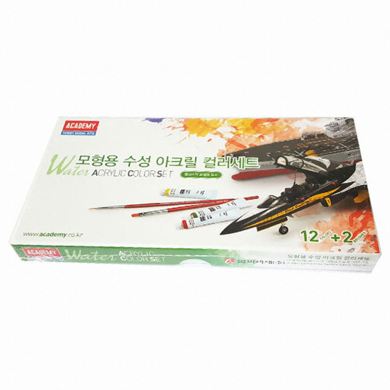 아카데미과학 ㅤ모형용 수성 아크릴 컬러세트 (12색)_이미지