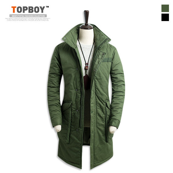 탑보이 투포켓 심플 롱 야상 점퍼 DB028