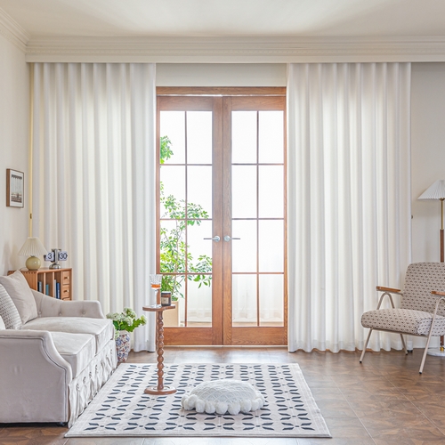 머큐리 3중직 핀형 암막커튼+커튼 레일 세트 (2장, 대형, 180x235cm)