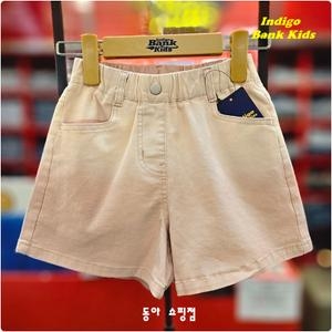 인디고뱅크 인디고뱅크키즈 25년 여름출시 가볍고 시원하고 스판 좋고 핏 좋고 활동하기 편한 컬러다잉 컷팅 숏 데님 팬츠 IKTH255W7