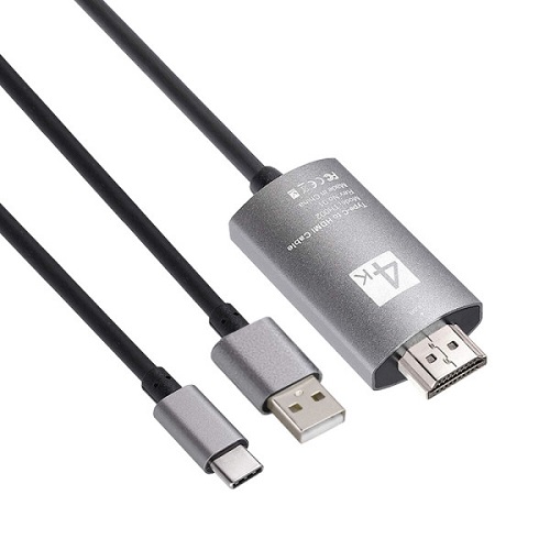 케이엘시스템 KLcom USB 3.0 C to HDMI 충전타입 미러링 케이블 (2m)_이미지