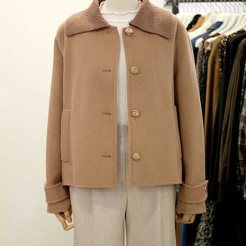  메종블랑쉬 니트 카라 크롭 울 자켓 ARM244JJKA04A