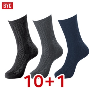 BYC 10+1 남성 고급 자수 양말 세트 SMS1013 3매입 남자양말, 장목양말, 고급양말, 신사, 정장