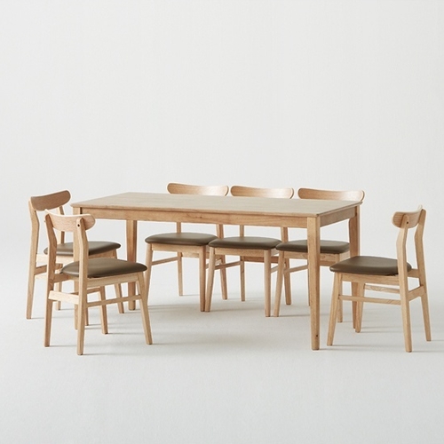 한샘 로하 원목 식탁 1600 (비트윈의자6개)_이미지