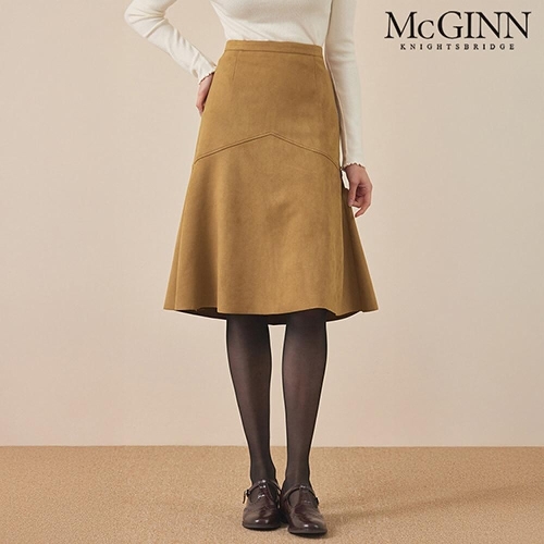 매긴 절개스웨이드스커트_MI4W1SK8130_이미지