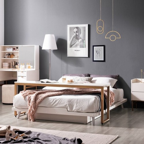 헤이미쉬홈 아크메 크림화이트 무헤드 평상형 침대 Q (매트별도)_이미지