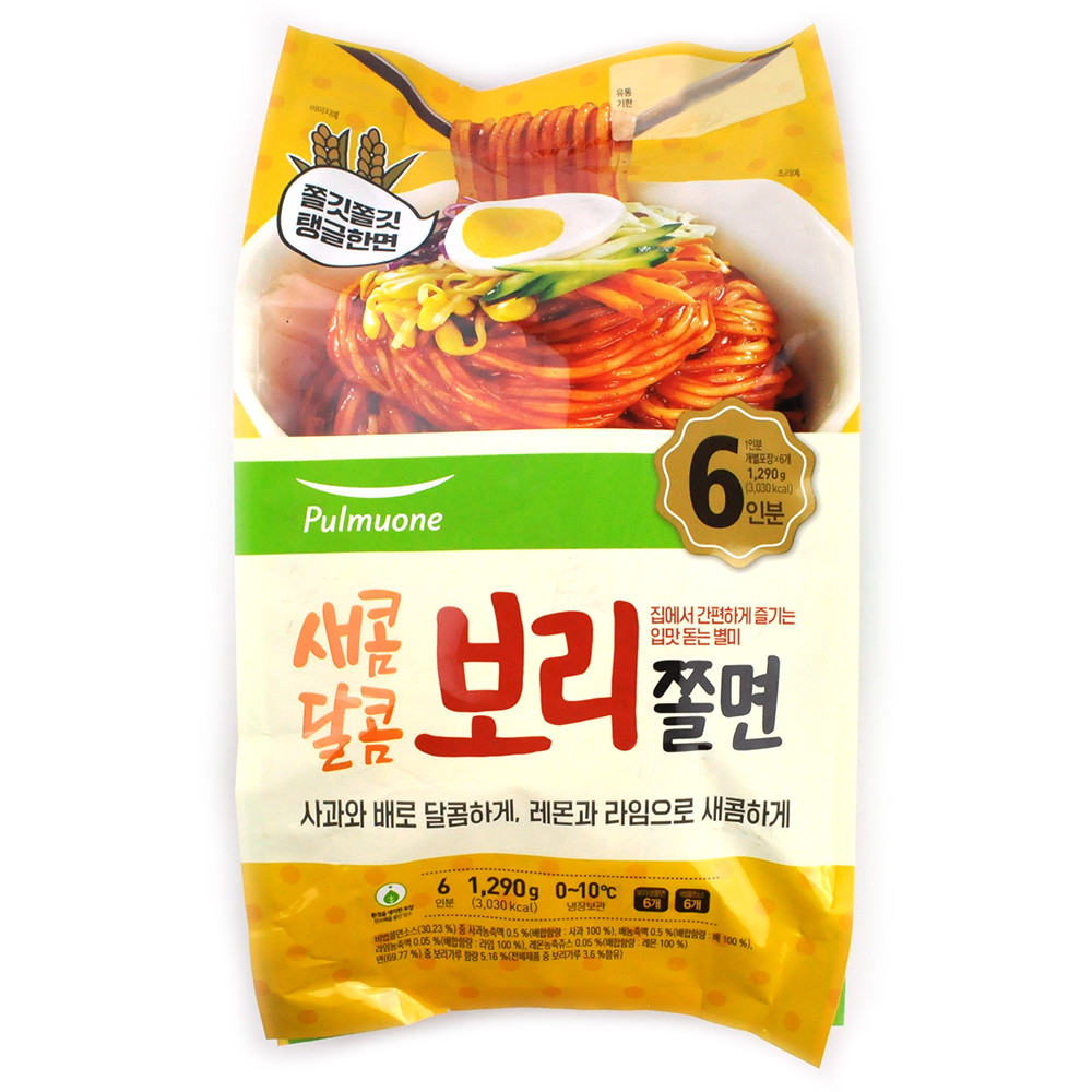 풀무원 찬마루 새콤달콤 보리쫄면 6인분 1.29kg (1개)_이미지