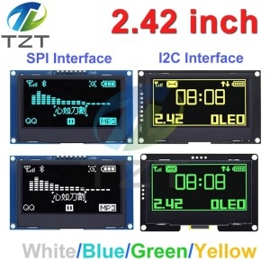 2 42 인치 OLED 디스플레이 모듈 128x64 LCD HD 스크린 SSD1309 Arduino UNO R3 용 7 핀..