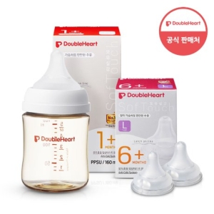더블하트 모유실감 3세대 PPSU 제뉴인화이트 160ml (젖병 1개 + 젖꼭지 3개)_이미지