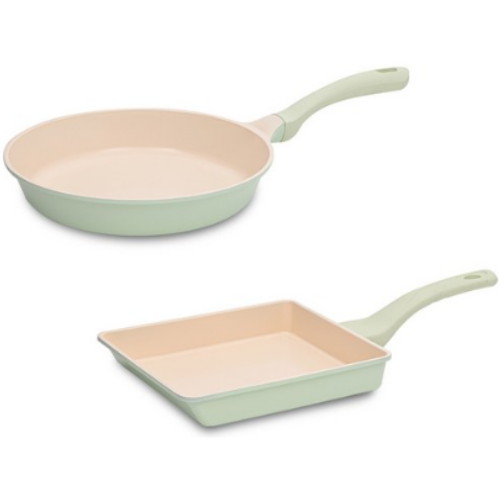 허브 인덕션 프라이팬 2종세트 (사각팬19+팬28)