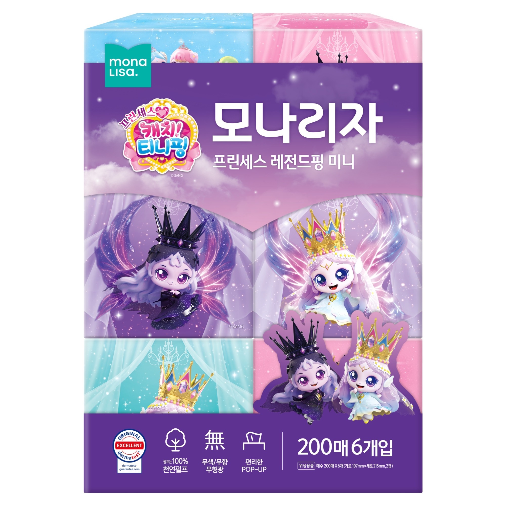 모나리자 프린세스 레전드핑 미용티슈 200매 (6입) (1팩(6입))_이미지