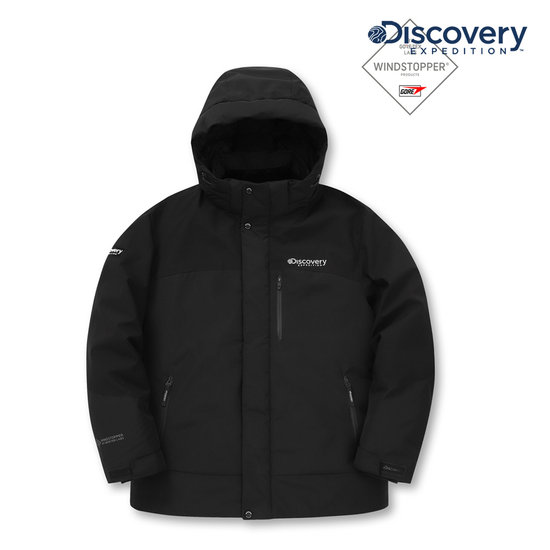 디스커버리 익스페디션 베르겐 고어 윈드스토퍼 구스다운 숏패딩 DMDJ7K046-BKS
