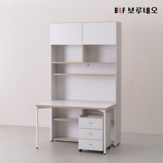 앳홈 데스크 전면책상세트 (이동서랍장포함)