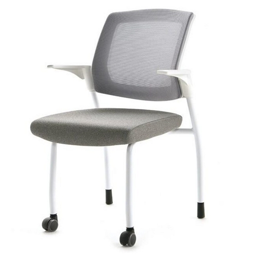 라온체어 CS200 화이트 B형 팔걸이유 앞바퀴 뒤고정 책상 의자