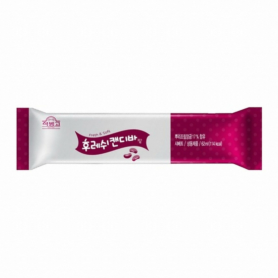 훼미리식품 석빙고 후레쉬캔디바 팥 62ml (40개)_이미지