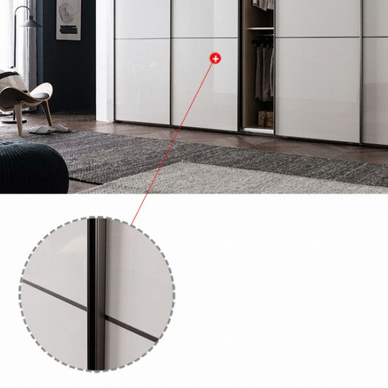 에넥스 ENNEE 얼그레이 글로시 슬라이딩 붙박이장 고급형 (240cm)_이미지