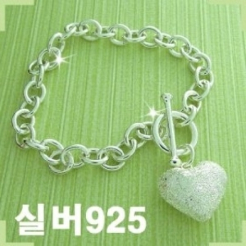 골드조아 무료 고품격 웅장한 통통하트 체인 실버팔찌 50004b 선물용