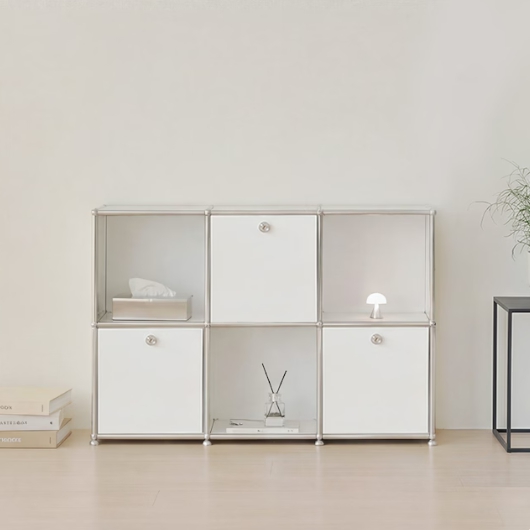 발렌 2X3 미드센츄리 미니 3도어 2단 책장 1200