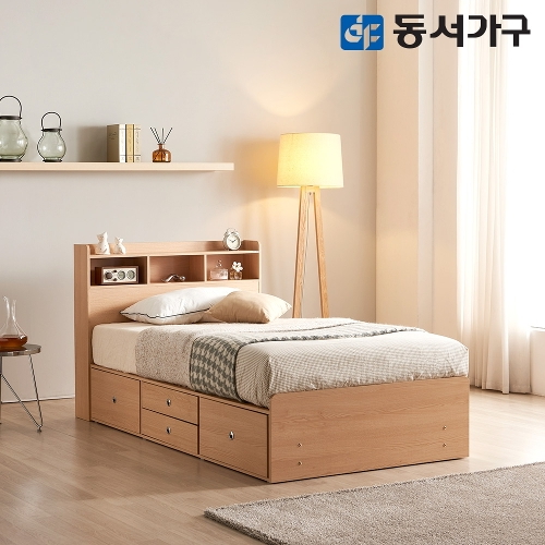 동서가구 미휴 수납헤드 깊은서랍 침대 SS (독립스프링)_이미지