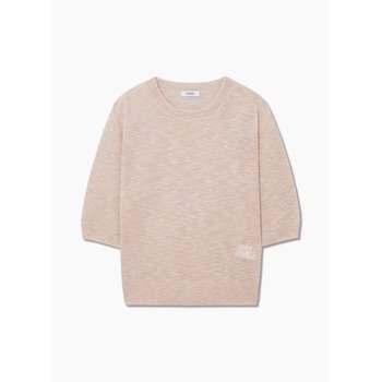 멜란지 여성 라운드넥 하프 니트 SSKPOQ22220_이미지