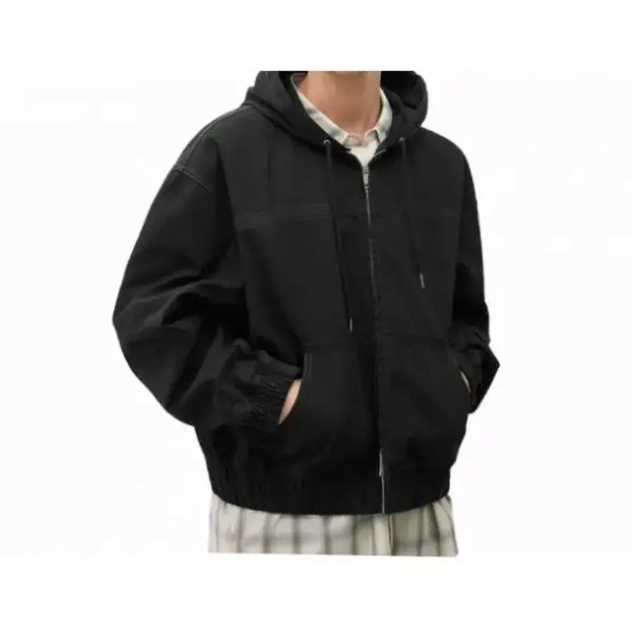 드로우핏 워시드 오버 데님 후드 집업 자켓 LOW BLACK 3483502_이미지