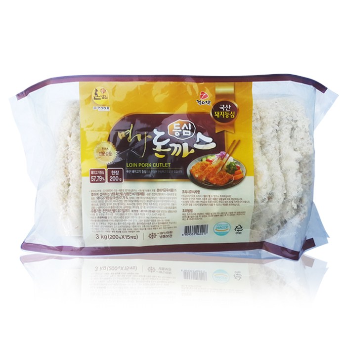 한맥식품 김이박 명가 등심 돈까스 3kg (4개)_이미지