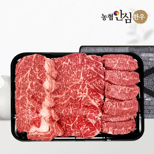농협안심한우 1등급 한우 채반 구이 4호 1kg (1개)