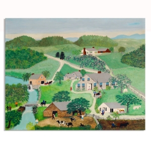 그랜드마 모지스 명화 캔버스 그림액자 8세트 컨트리 53x45cm
