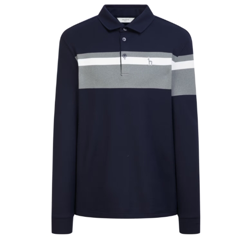 헤지스골프 로고 스트라이프 긴팔 폴로 티셔츠 WPTS4D702N2_이미지