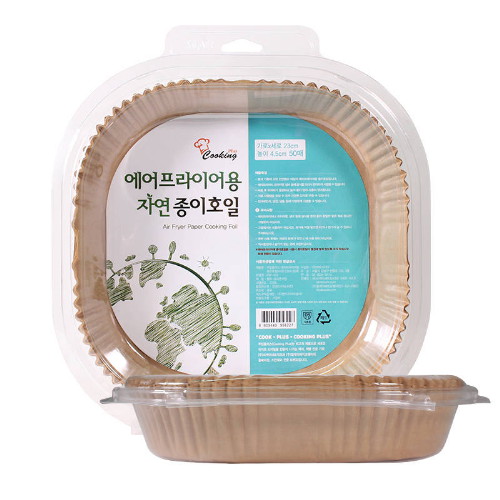 쿠킹플러스 에어프라이어용 종이호일(사각) 23cm (1개(50매))
