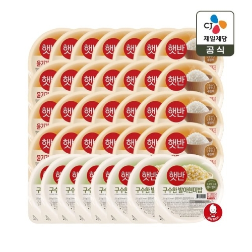 햇반 윤기가득 쌀밥 210g 28개 + 발아현미밥 210g 8개