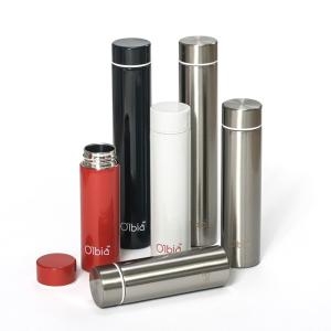올비아 304고급스텐 슬림텀블러 200ml_화이트/메탈