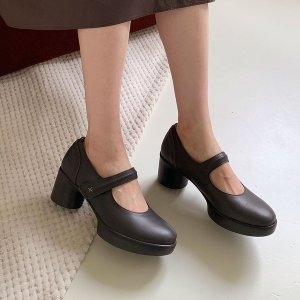 몰 천연가죽 여성 수제화 통굽 펌프스 GIS-43212