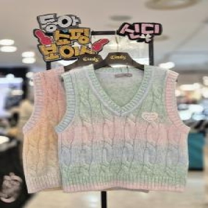 여아봄신상꾸안꾸 데일리 스타일 니트 베스트 달달 파스텔 그라 조끼CIVK25204