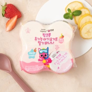 피코크 핑크퐁 유기농 아기요거트 딸기바나나 85g (4개)_이미지