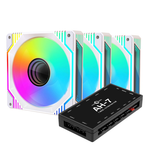AONE STORM INFINITY ARGB PWM 120 KIT (컨트롤러/3팩, 화이트)_이미지