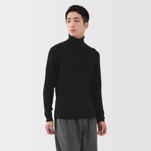 MUJI 남성 워셔블 울 리브 터틀넥 스웨터 AA0Q0A5A