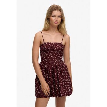���۵���� Co CORSET CAMI MINI Day dress burgundy bouquet ditsy 7511241