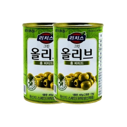 동서식품 리치스 그린올리브 홀 피티드 405g (2개)_이미지