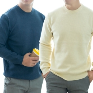 오너클랜 남성 고스판 부드러운 엠보싱 라운드니트 8컬러_SG004 WB77D6A